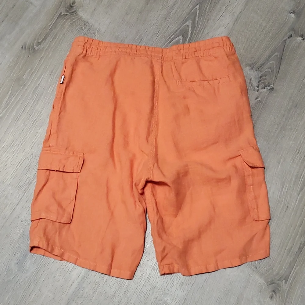 Onia orange linen cargo short men size M